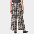 Women's Dark Grey Regular Fit Floral Printed Palazzos, Dark Grey, small