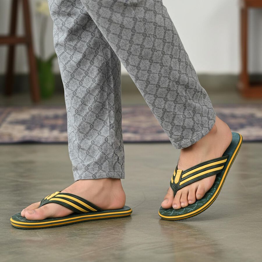 Men's Green Flip-Flops Slippers, Green, large