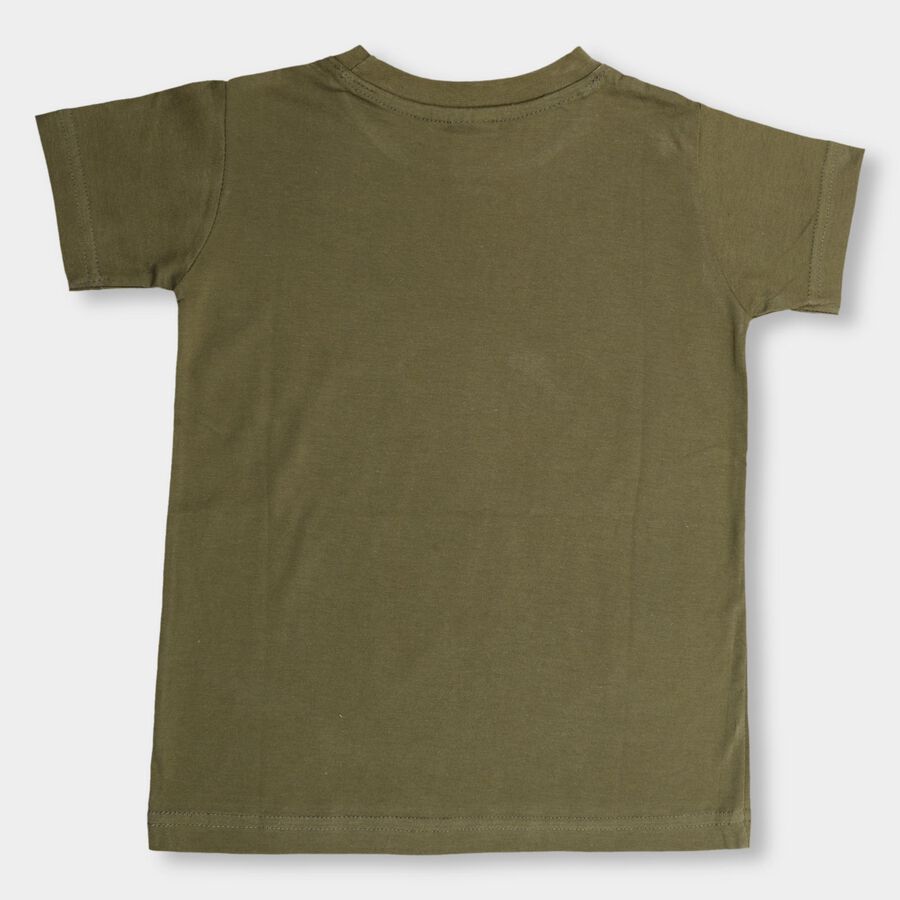 Boys' 100% Cotton Half Sleeves T-Shirt , Olive, large image number null