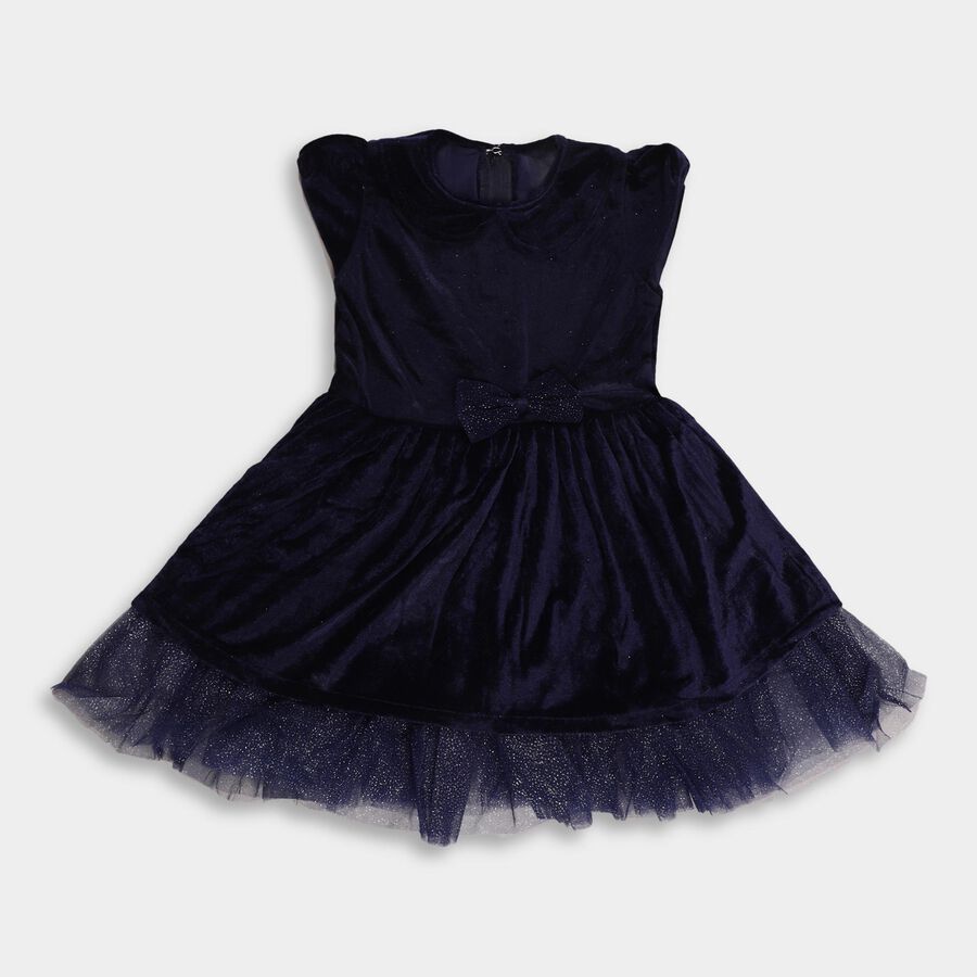 Girls' Frock , Navy Blue, large image number null