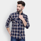 Cotton Checks Casual Shirt, Brown, small image number null