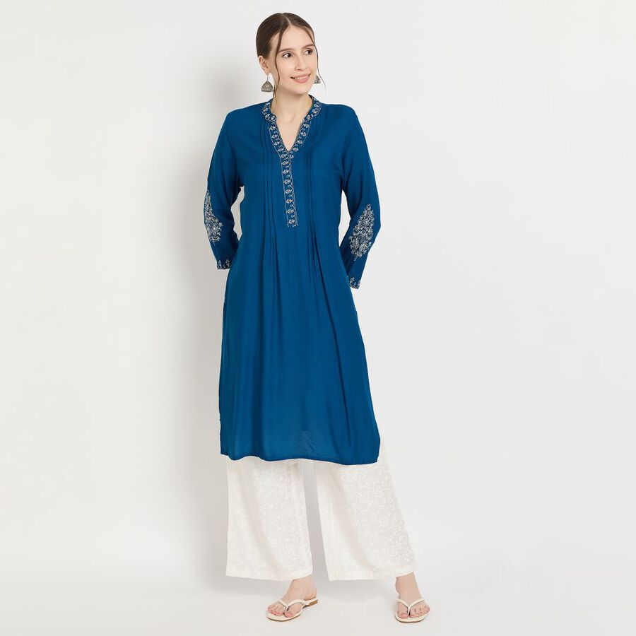 Ladies' Kurta, टील ब्लू, large image number null