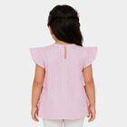 Girls Pink Round Neck Regular T-Shirt, हल्का गुलाबी, small