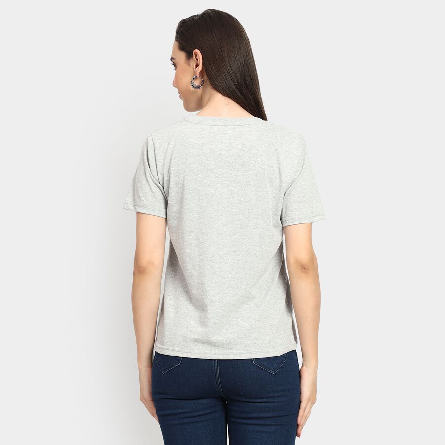 Ladies' Round Neck T-Shirt, Melange Light Grey, large image number null