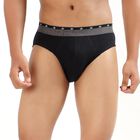 Men's Jet Black Regular Fit Sports Waistband Briefs, Black, small image number null