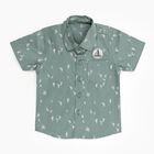 Infants Light Sage Green Cotton Half Sleeve Classic Casual Shirt, हल्का हरा, small image number null