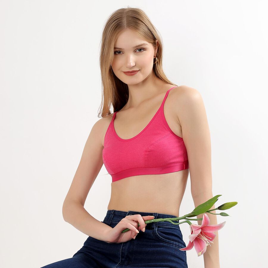 Ladies' Basic Bra, Fuchsia, large image number null