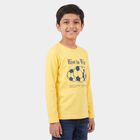 Boys Yellow Round Neck Regular Boys T-Shirt, पीला, small