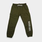 Boys Olive Green Jogger Fit Graphic Winter Pyjama, ओलिव, small