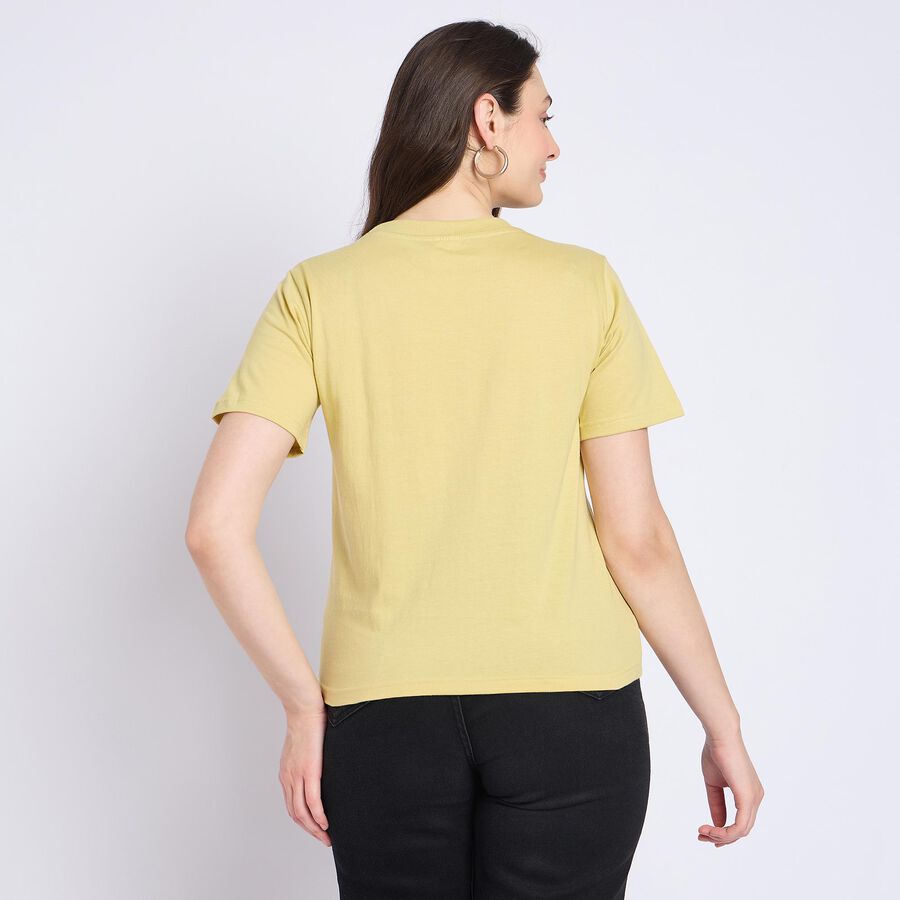 Ladies' 100% Cotton Round Neck T-Shirt , Khaki, large image number null