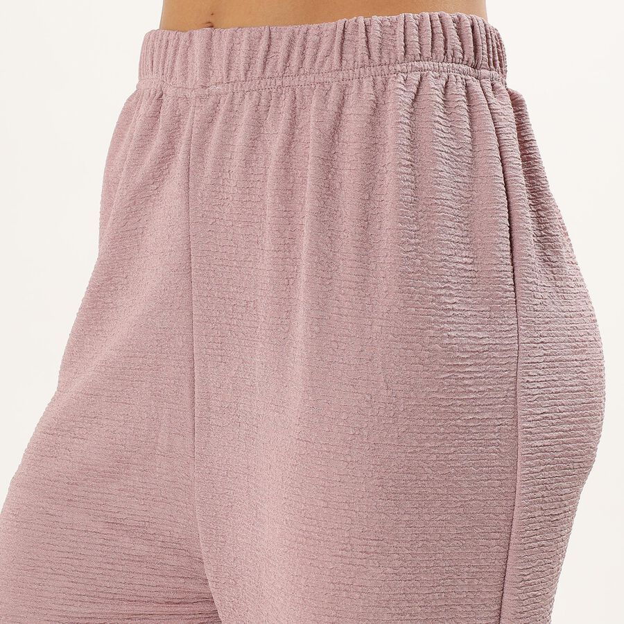 Women's Dusty Rose Balloon-Fit Textured Harem Pants, Pink, large