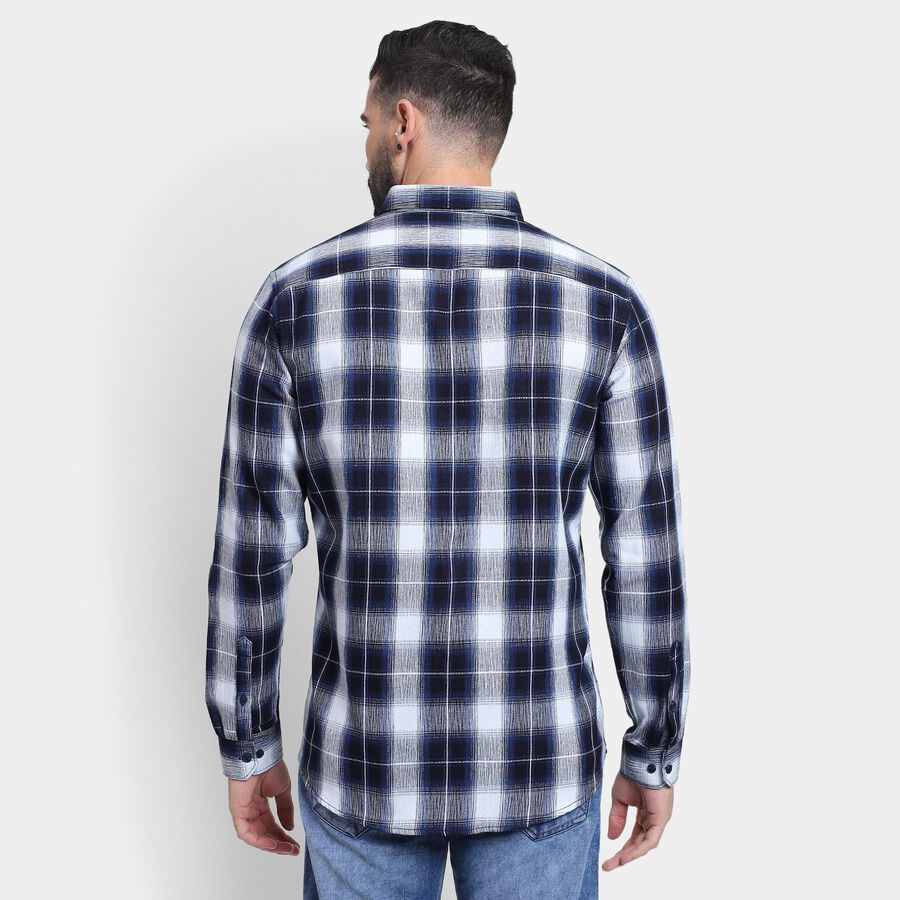 Men's 100% Cotton Casual Shirt , Navy Blue, large image number null