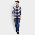 Cotton Checks Casual Shirt, Navy Blue, small image number null