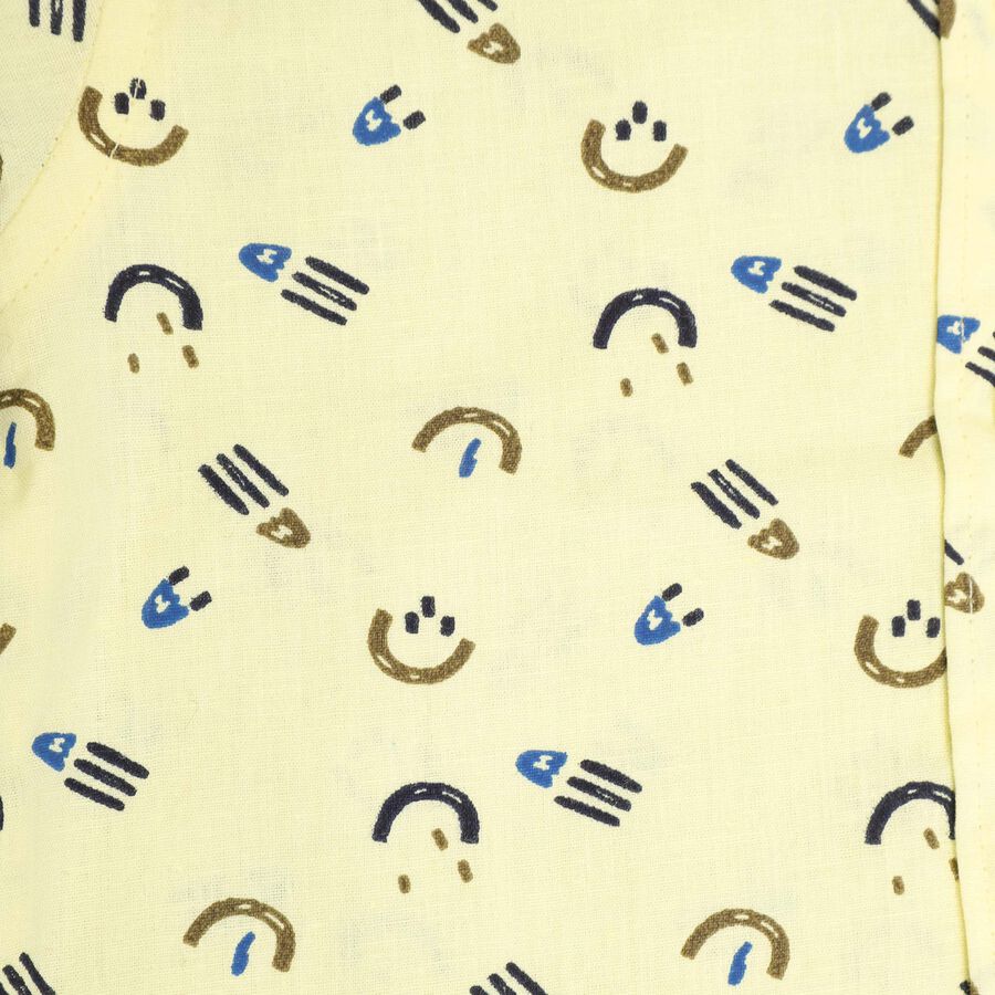 Infants Cotton Printed Casual Shirt, Yellow, large image number null