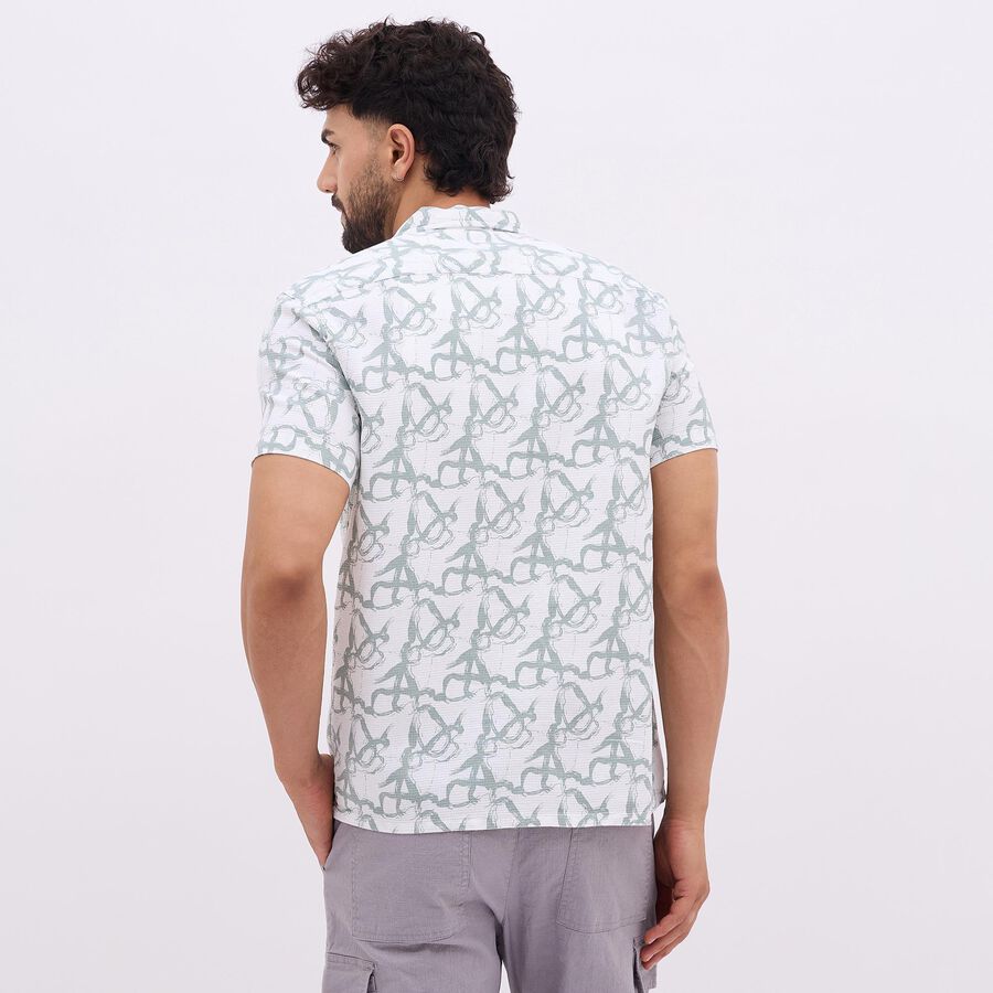 Men's Light Green Cotton Classic Collar Casual Shirt, Light Green, large image number null