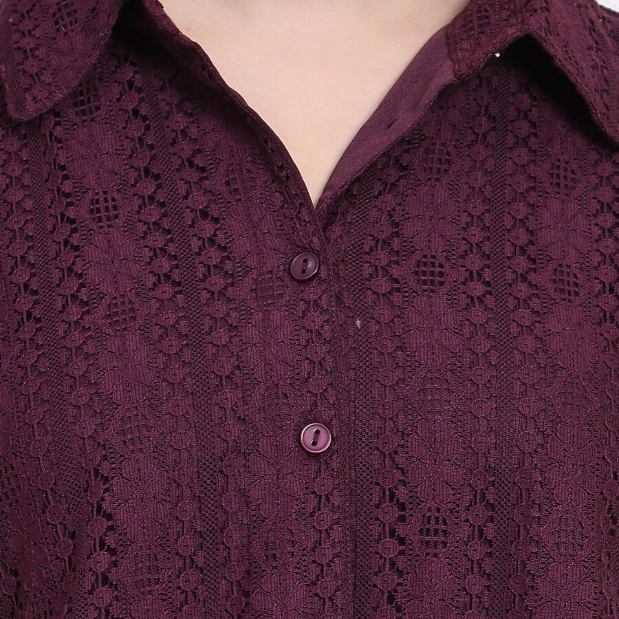 Ladies' Shirt, वाइन, large image number null