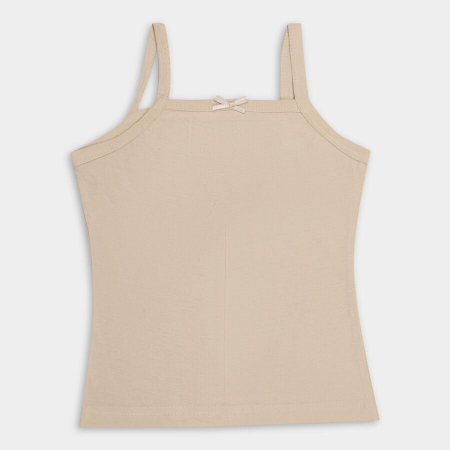 Girls' 100% Cotton Vest , Beige, large image number null