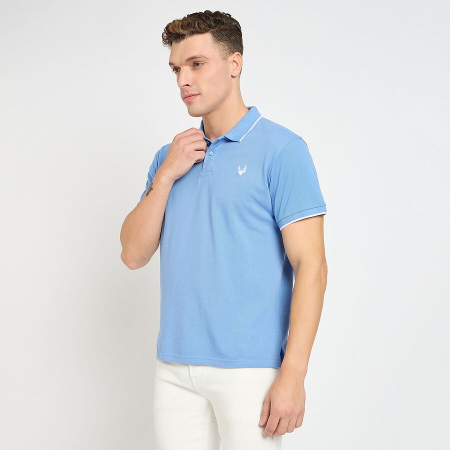 Men's Collared Half Sleeves T-Shirt, Light Blue, large image number null