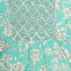 Girls Mint Green Round Neck Fusion Set Fusion Set, हल्का हरा, small