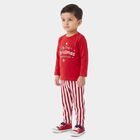 Infants' Red 100% Cotton Round Neck Graphic Print Baba Suit, Red, small