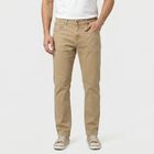 Men's Khaki Straight Fit Solid Jeans, Khaki, small