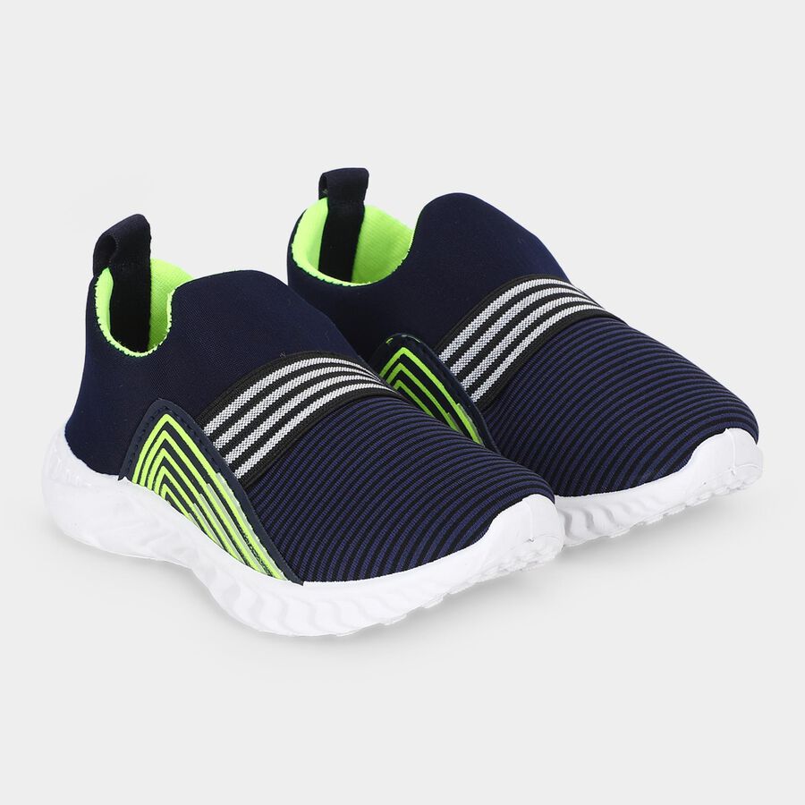 Boys' Navy Blue Slip-On Sneakers, नीला, large