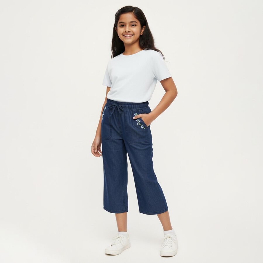 Girls' Jeans, मध्यम नीला, large image number null