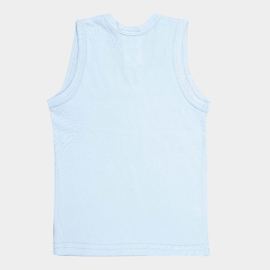 Infants Cotton Solid Vest, Light Blue, large image number null