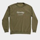 Boys Muted Olive Green Crew Neck Casual Sweatshirt, ओलिव, small image number null