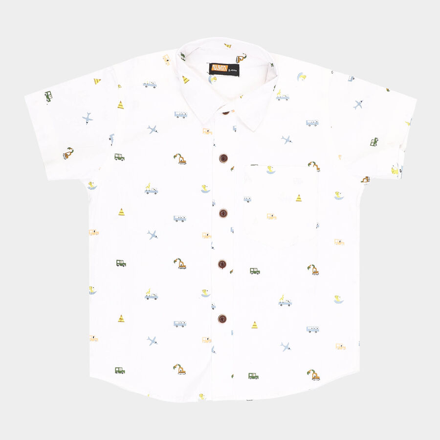 Boys Cotton Casual Shirt, ऑफ व्हाइट, large image number null