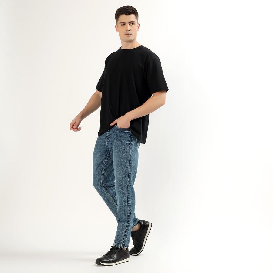 Men's Medium Wash Blue Slim Fit Jeans, Dark Blue, large