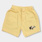 Infants' Soft Yellow Regular Fit Embroidered Half Pant, Yellow, small image number null