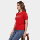 Women's Fuchsia Cotton Round Neck Graphic T-Shirt, रानी (फ्यूशिया), small
