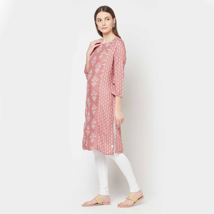 3/4Th Sleeves Straight Kurta, Purple, large image number null
