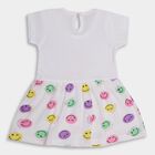 Infant Girls' 100% Cotton Frock , सफ़ेद, small image number null