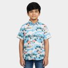 Boys Light Blue Cotton Collar Regular Fit Casual Shirt, Light Blue, small