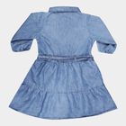 Girls Embellished 3/4th Sleeves Frock, Mid Blue, small image number null
