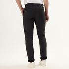 Men's Cross Pocket Slim Fit Casual Trousers, Black, small image number null