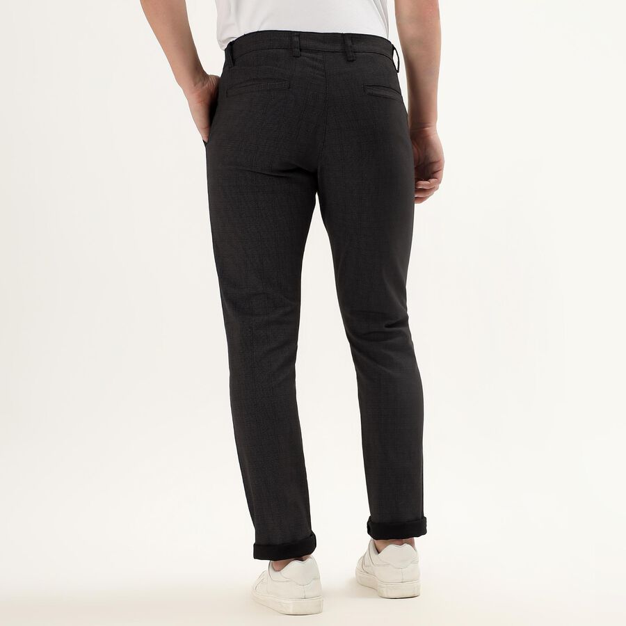 Men's Cross Pocket Slim Fit Casual Trousers, Black, large image number null