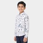 Boys Off White Cotton Floral Shirt, ऑफ व्हाइट, small