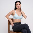 Women's Light Blue Cotton Blend Everyday Bralette, Light Blue, small
