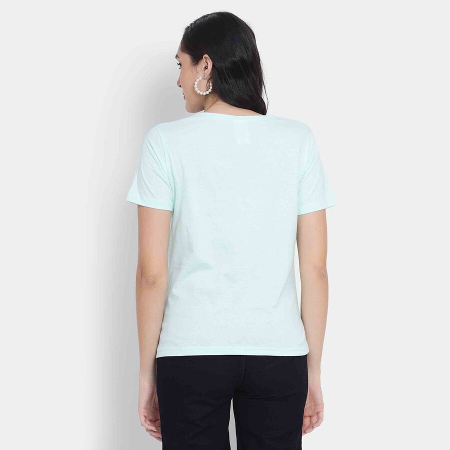 Cotton Round Neck T-Shirt, Light Green, large image number null