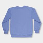 Boys Muted Steel Blue Crew Neck Graphic Sweatshirt, मध्यम नीला, small image number null