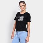 Ladies' Round Neck T-Shirt , काला, small image number null