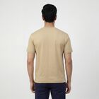 Men's Brown Round Neck Casual T-Shirt, भूरा, small