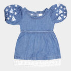 Infants Solid Frock, Mid Blue, small image number null