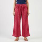 Women's Fuchsia Wide-Leg Solid Palazzos, रानी (फ्यूशिया), small