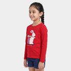 Girls Fuchsia Round Neck Regular Top, रानी (फ्यूशिया), small