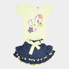 Infants Yellow Hippo Solid Skirt Top Set, Yellow, small image number null