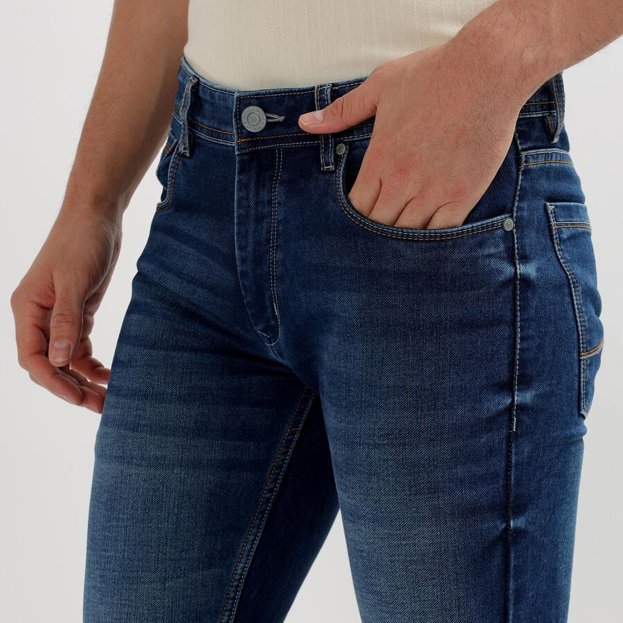 Men's Slim Fit Jeans, Dark Blue, large image number null